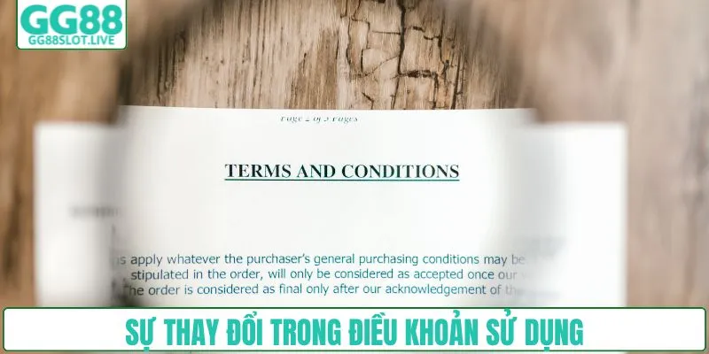 Sự thay đổi trong điều khoản sử dụng